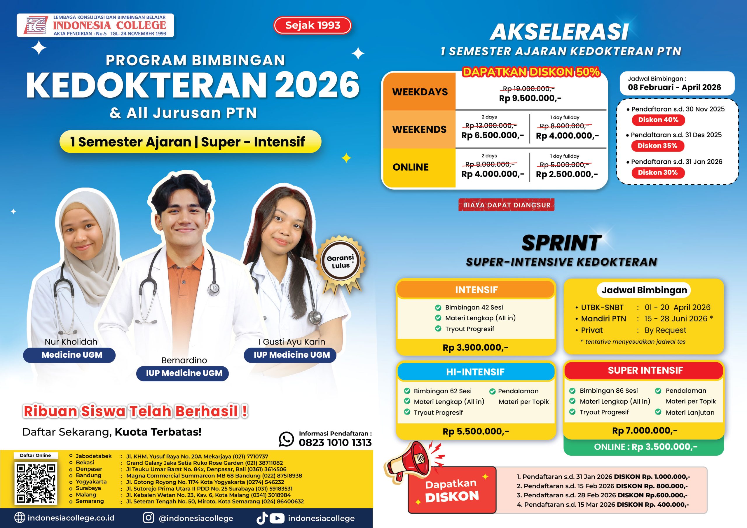 Bimbel Kedokteran 2026 - Akselerasi & SPRINT